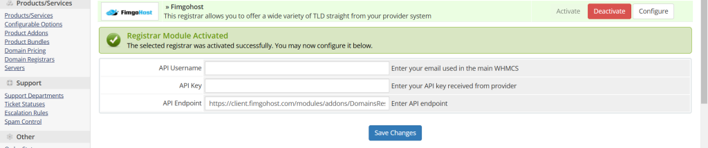 Activate fimgohost domain reseller module