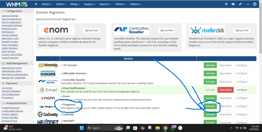 fimgohost domain reseller activate 